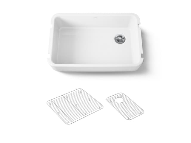 Kohler Ironridge 34'' undermount single-bowl farmhouse kitchen sink - White