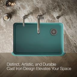 Kohler Ironridge 34'' undermount single-bowl farmhouse kitchen sink - Teal - image 4