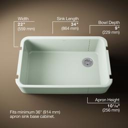 Kohler Ironridge 34'' undermount single-bowl farmhouse kitchen sink - Aspen Green - image 3