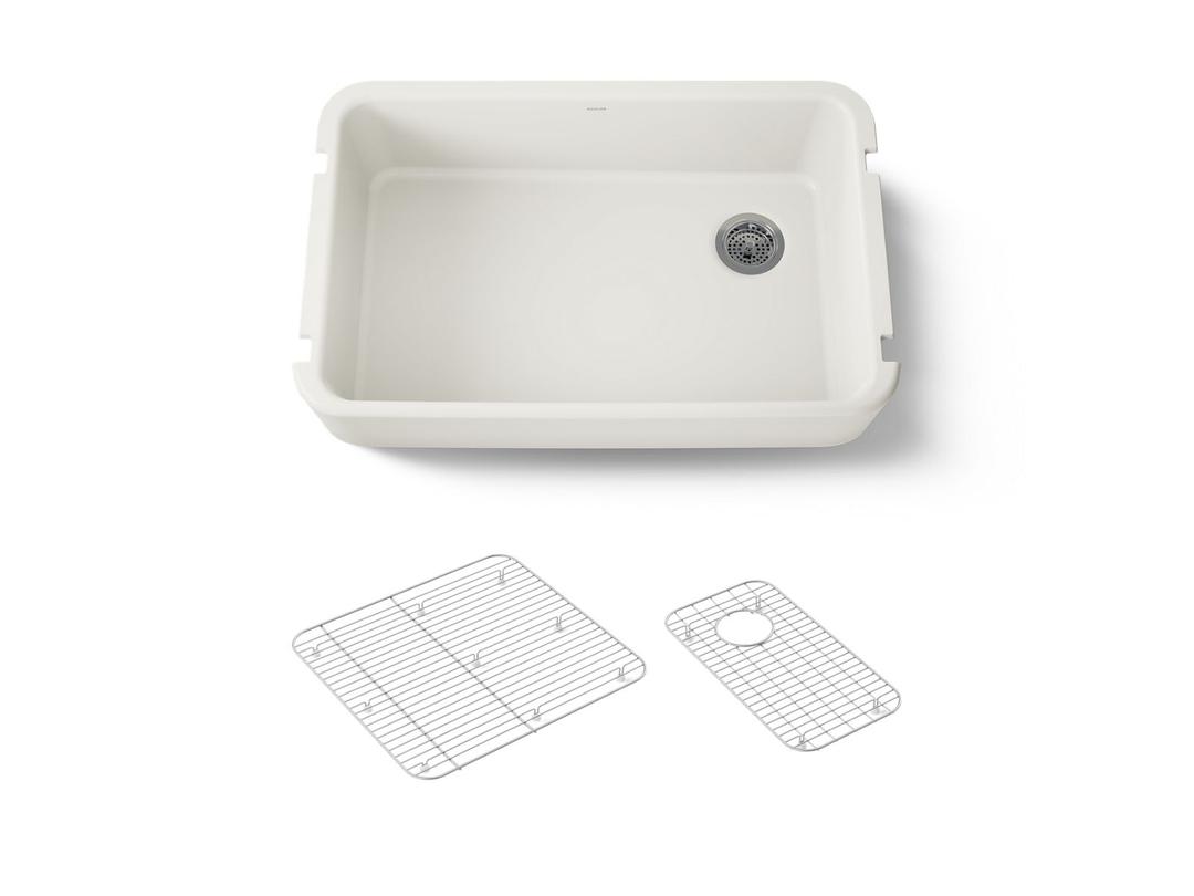 Kohler Ironridge 34'' undermount single-bowl farmhouse kitchen sink - Biscuit by Kohler