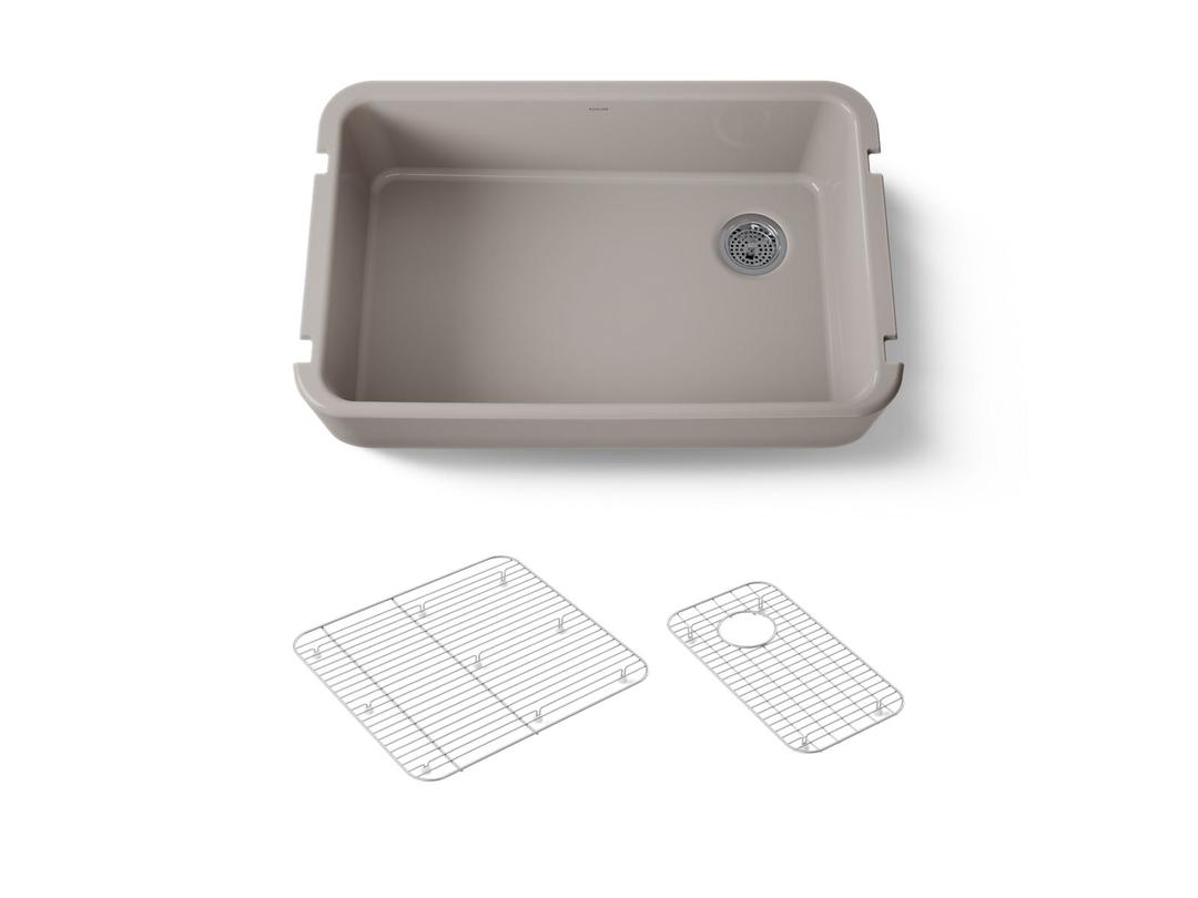 Kohler Ironridge 34'' undermount single-bowl farmhouse kitchen sink - Truffle by Kohler