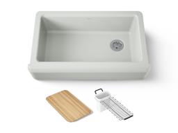 Kohler Riverby 35-3/4'' undermount single-bowl farmhouse workstation kitchen sink - Sea Salt - image 1