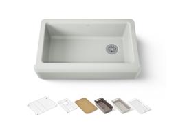 Kohler Riverby 35-3/4'' undermount single-bowl farmhouse workstation kitchen sink - Sea Salt - image 1