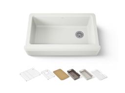 Kohler Riverby 35-3/4'' undermount single-bowl farmhouse workstation kitchen sink - Dune - image 1