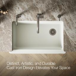 Kohler Riverby 35-3/4'' undermount single-bowl farmhouse workstation kitchen sink - Dune - image 4