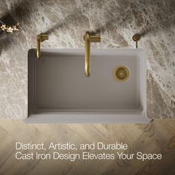 Kohler Riverby 35-3/4'' undermount single-bowl farmhouse workstation kitchen sink - Truffle - image 4