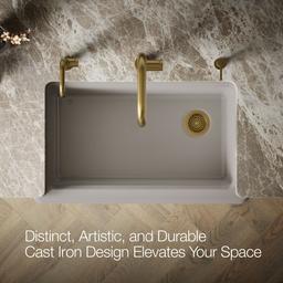 Kohler Riverby 35-3/4'' undermount single-bowl farmhouse workstation kitchen sink - Truffle - image 4