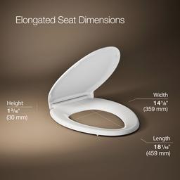 Kohler Rutledge Nightlight ReadyLatch Quiet-CloseE elongated toilet seat - White - image 3