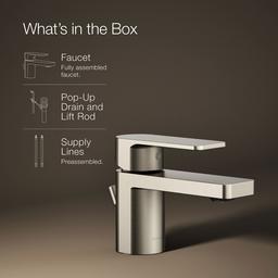 Kohler Parallel Low single-handle bathroom sink faucet, 1.2 gpm - Vibrant Brushed Nickel - image 2