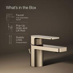 Kohler Parallel Low single-handle bathroom sink faucet, 1.2 gpm - Vibrant Brushed Bronze - image 2