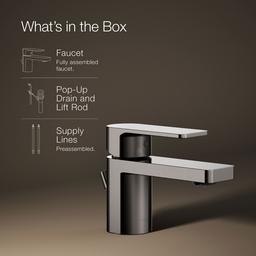 Kohler Parallel Low single-handle bathroom sink faucet, 1.2 gpm - Vibrant Titanium - image 2