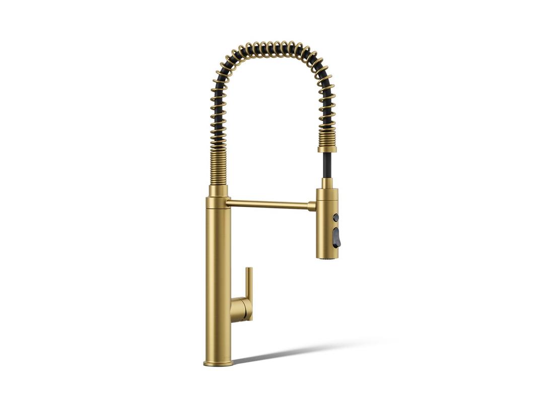 Kohler | Purist | Retractable Faucet - Vibrant Brushed Moderne Brass by Kohler
