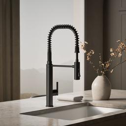 Kohler Purist Semi-professional kitchen sink faucet with three-function sprayhead - Matte Black - image 2