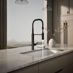 Kohler Purist Semi-professional kitchen sink faucet with three-function sprayhead - Matte Black - image 4