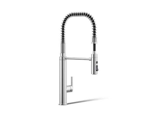 Kohler Purist Semi-professional kitchen sink faucet with three-function sprayhead - Polished Chrome