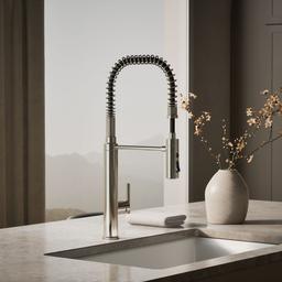 Kohler Purist Semi-professional kitchen sink faucet with three-function sprayhead - Vibrant Polished Nickel - image 2