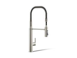 Kohler Purist Semi-professional kitchen sink faucet with three-function sprayhead - Vibrant Polished Nickel - image 1