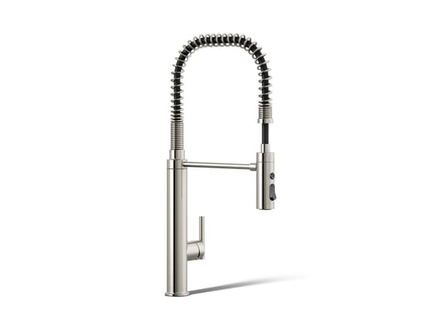 Kohler Purist Semi-professional kitchen sink faucet with three-function sprayhead - Vibrant Polished Nickel
