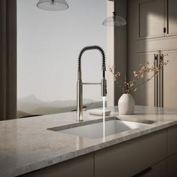 Kohler Purist Semi-professional kitchen sink faucet with three-function sprayhead - Vibrant Polished Nickel - image 4