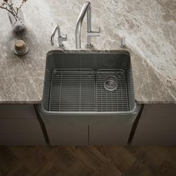 Kohler Ironridge 28 in. Undermount Single-Bowl Farmhouse Kitchen Sink - Thunder Grey - image 2