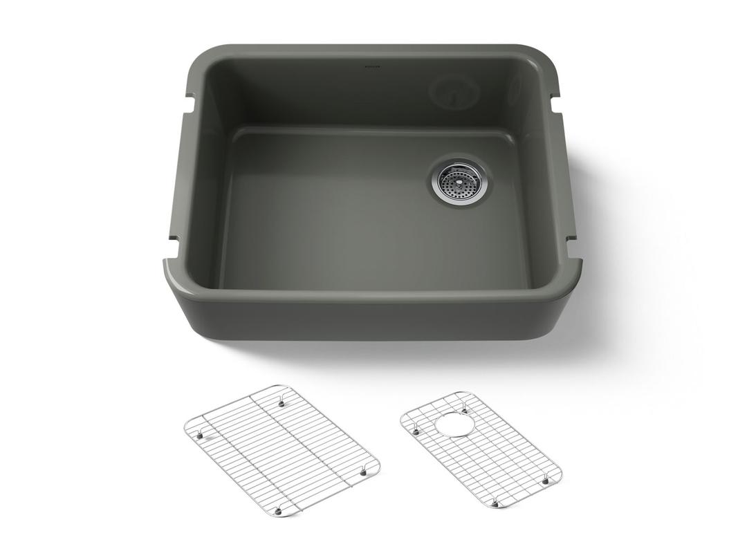 Kohler Ironridge 28 in. Undermount Single-Bowl Farmhouse Kitchen Sink - Thunder Grey by Kohler