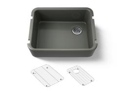 Kohler Ironridge 28 in. Undermount Single-Bowl Farmhouse Kitchen Sink - Thunder Grey - image 1