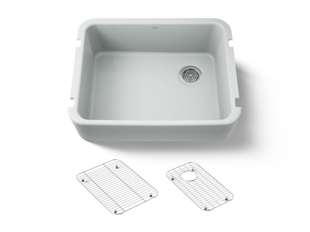 Kohler Ironridge 28 in. Undermount Single-Bowl Farmhouse Kitchen Sink - Ice Grey by Kohler