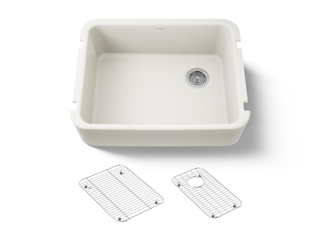 Kohler Ironridge 28 in. Undermount Single-Bowl Farmhouse Kitchen Sink - Biscuit by Kohler