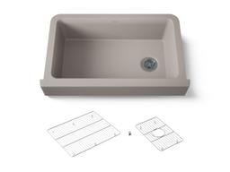 Kohler Cairn Undermount single-bowl farmhouse kitchen sink - Matte Taupe - image 1