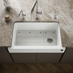 Kohler Cairn Undermount single-bowl farmhouse kitchen sink - Matte White - image 2