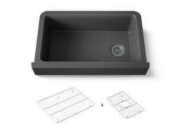 Kohler Cairn Undermount single-bowl farmhouse kitchen sink - Matte Graphite - image 1