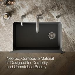 Kohler Cairn Undermount single-bowl farmhouse kitchen sink - Matte Graphite - image 4