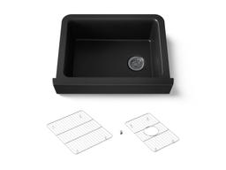 Kohler Cairn 29-3/4'' undermount single-bowl farmhouse kitchen sink with short apron - Matte Black - image 1