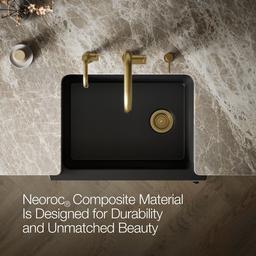 Kohler Cairn 29-3/4'' undermount single-bowl farmhouse kitchen sink with short apron - Matte Black - image 4