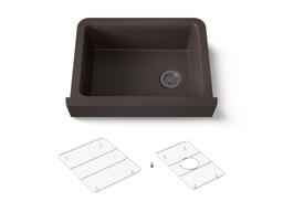 Kohler Cairn 29-3/4'' undermount single-bowl farmhouse kitchen sink with short apron - Matte Brown - image 1