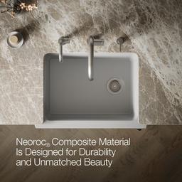 Kohler Cairn 29-3/4'' undermount single-bowl farmhouse kitchen sink with short apron - Matte Grey - image 4