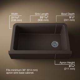 Cairn 34'' undermount single-bowl farmhouse kitchen sink - image 3