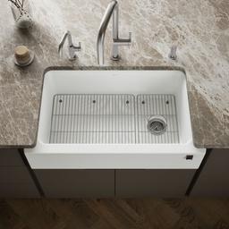 Kohler Cairn 34'' undermount single-bowl farmhouse kitchen sink - Matte White - image 2