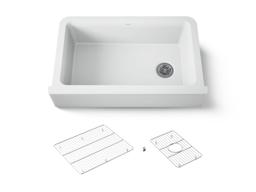 Kohler Cairn 34'' undermount single-bowl farmhouse kitchen sink - Matte White - image 1