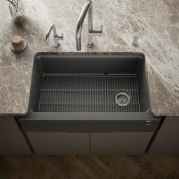 Kohler Cairn 34'' undermount single-bowl farmhouse kitchen sink - Matte Graphite - image 2