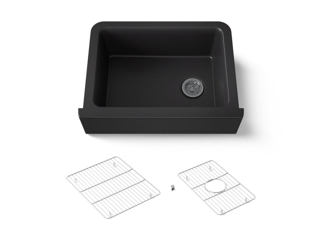 Kohler Cairn 29-11/16'' undermount single-bowl farmhouse kitchen sink - Matte Black by Kohler