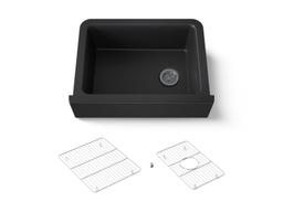 Kohler Cairn 29-11/16'' undermount single-bowl farmhouse kitchen sink - Matte Black - image 1
