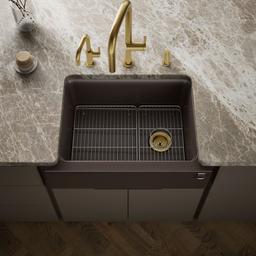 Kohler Cairn 29-11/16'' undermount single-bowl farmhouse kitchen sink - Matte Brown - image 2