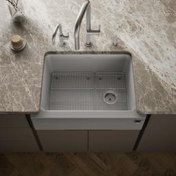Kohler Cairn 29-11/16'' undermount single-bowl farmhouse kitchen sink - Matte Grey - image 2