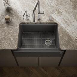 Kohler Cairn 29-11/16'' undermount single-bowl farmhouse kitchen sink - Matte Graphite - image 2