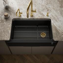 Cairn 34'' undermount single-bowl farmhouse kitchen sink with fluted design - image 2
