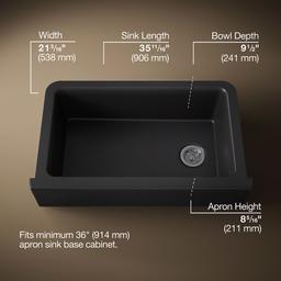 Cairn 34'' undermount single-bowl farmhouse kitchen sink with fluted design - image 3