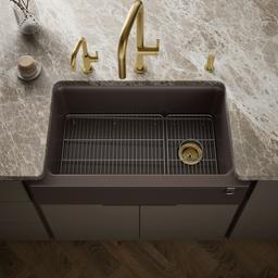 Cairn 34'' undermount single-bowl farmhouse kitchen sink with fluted design - image 2