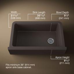 Cairn 34'' undermount single-bowl farmhouse kitchen sink with fluted design - image 3
