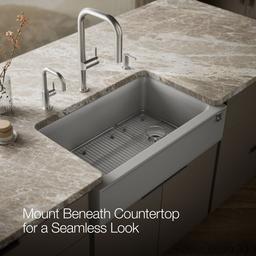 Cairn 34'' undermount single-bowl farmhouse kitchen sink with fluted design - image 8